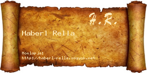 Haberl Rella névjegykártya